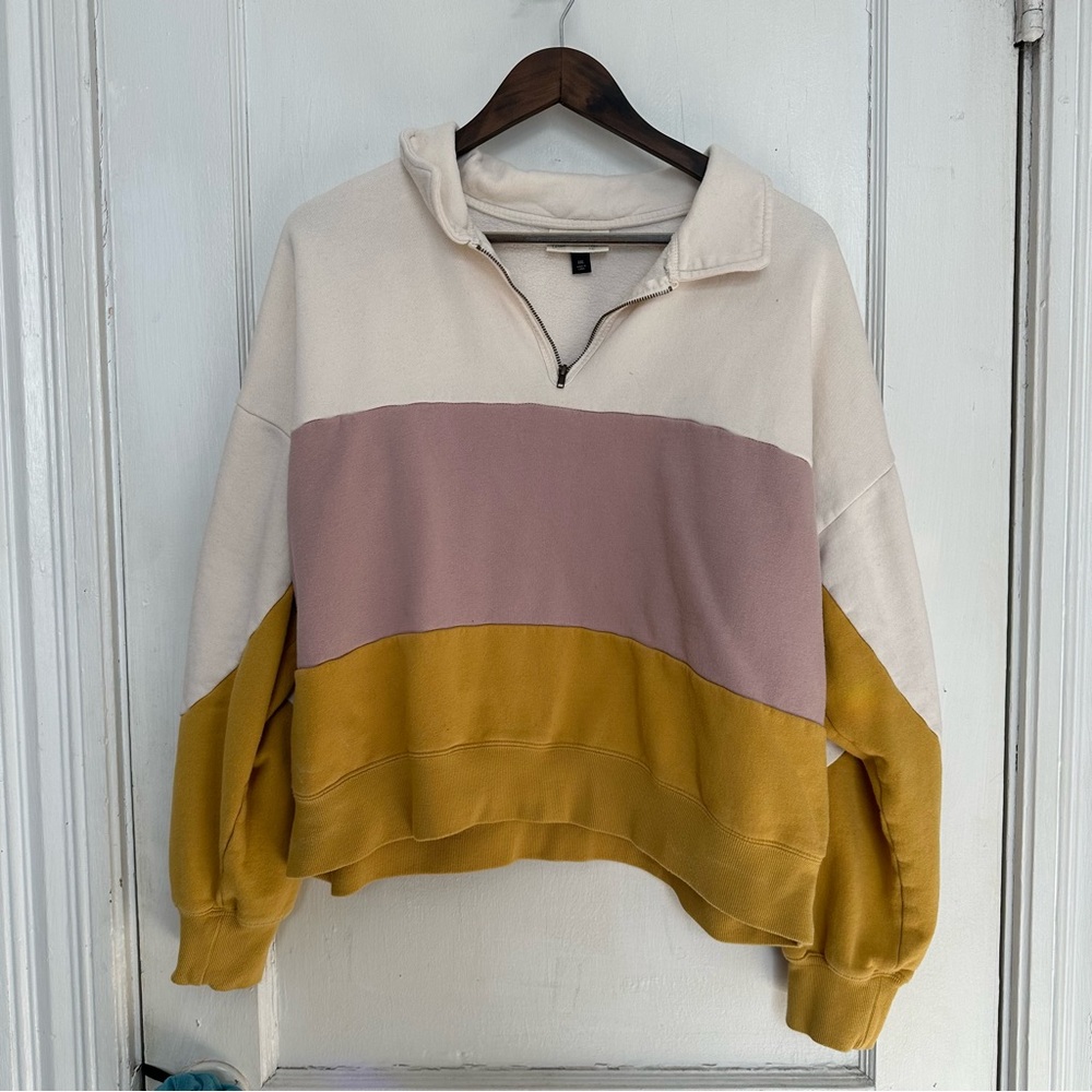 Striped Quarter-Zip Sweatshirt